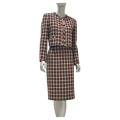 Valentino Miss V Vintage Wool Tweed Skirt Suit Sz.42/8