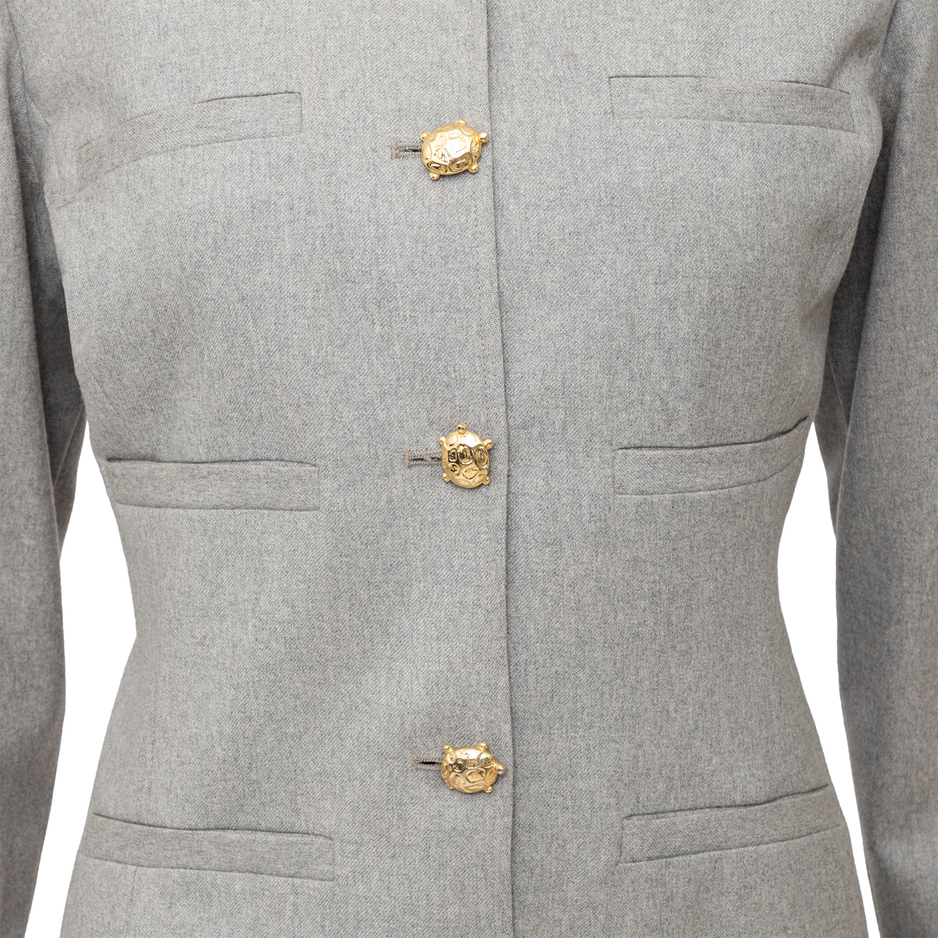 Women's Valentino Miss V Wool Dress with Turtle Buttons - '90s For Sale