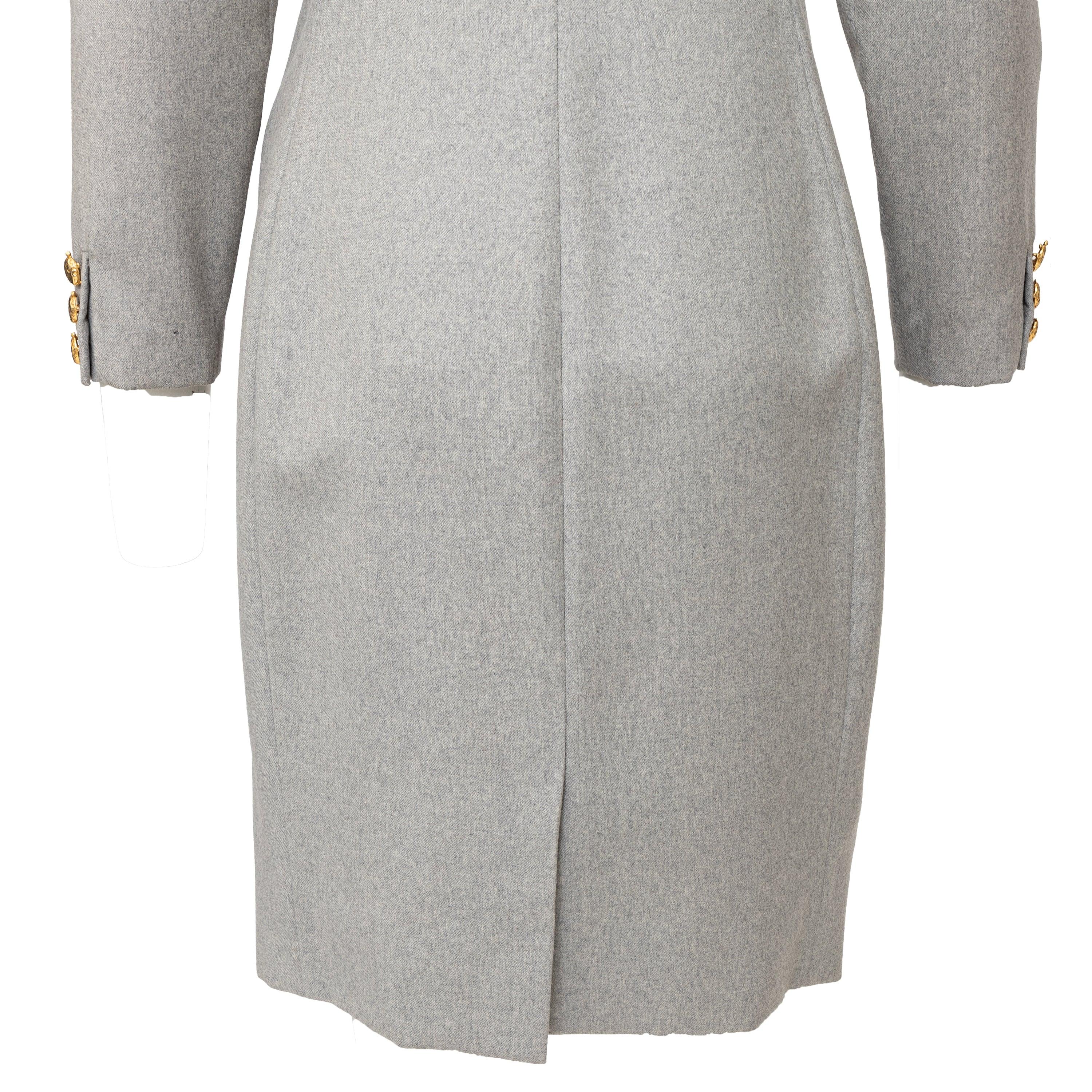 Valentino Miss V Wool Dress with Turtle Buttons - '90s For Sale 1