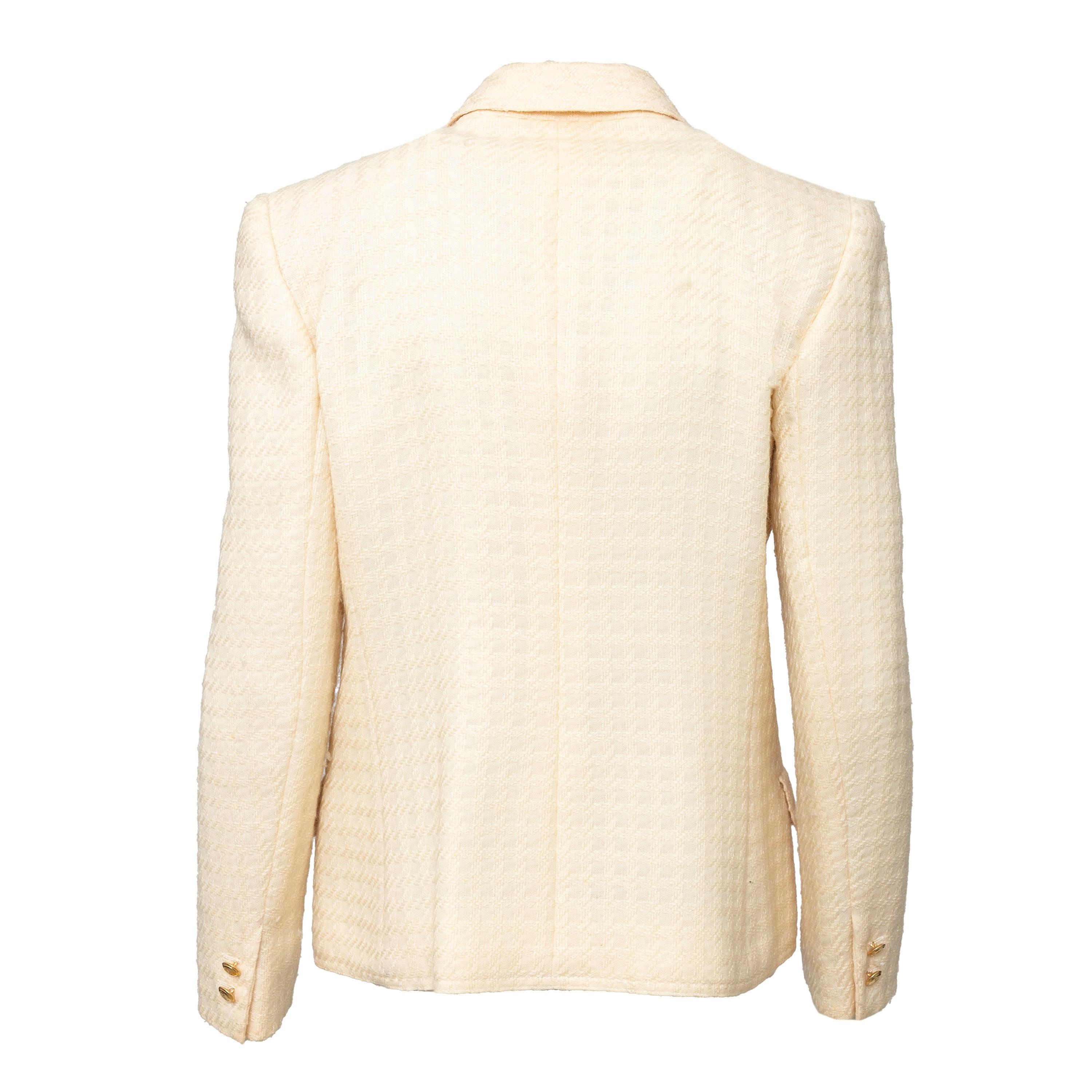 White Valentino Miss V Wool Jacket - '80s For Sale