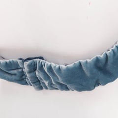VALENTINO misty blue silky velvet halter neck ruched crop top IT40 S