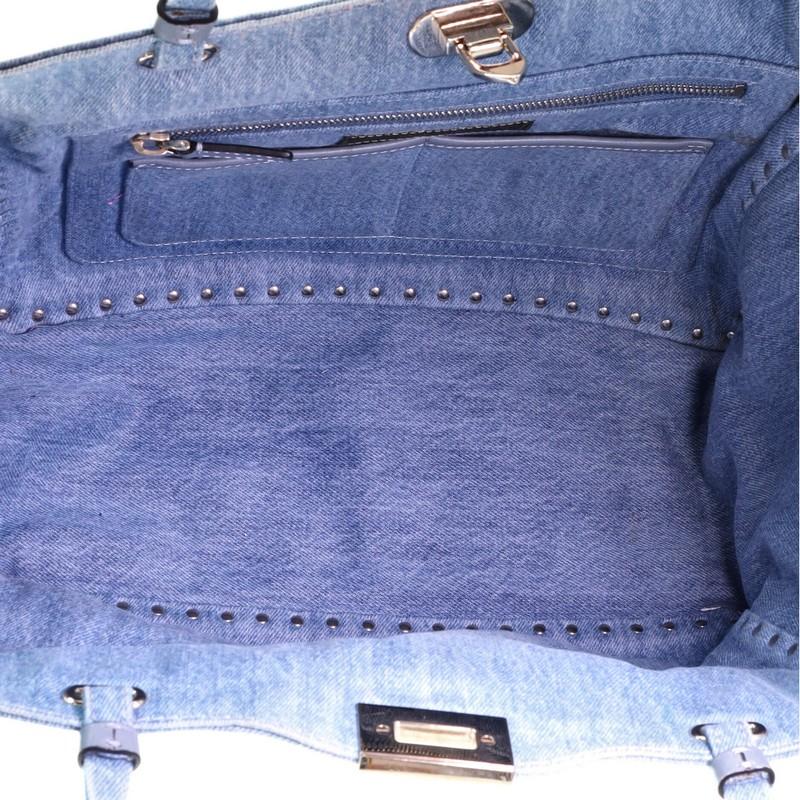 Blue Valentino Model: Rockstud Tote Denim with Butterfly Applique Medium