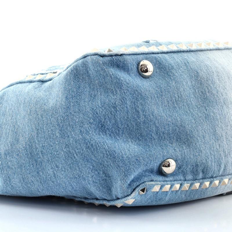 Valentino Model: Rockstud Tote Denim with Butterfly Applique Medium In Good Condition In NY, NY