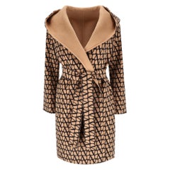 Valentino Monogram Print Virgin Wool Reversible Coat