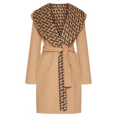 Valentino Monogram Print Virgin Wool Reversible Coat