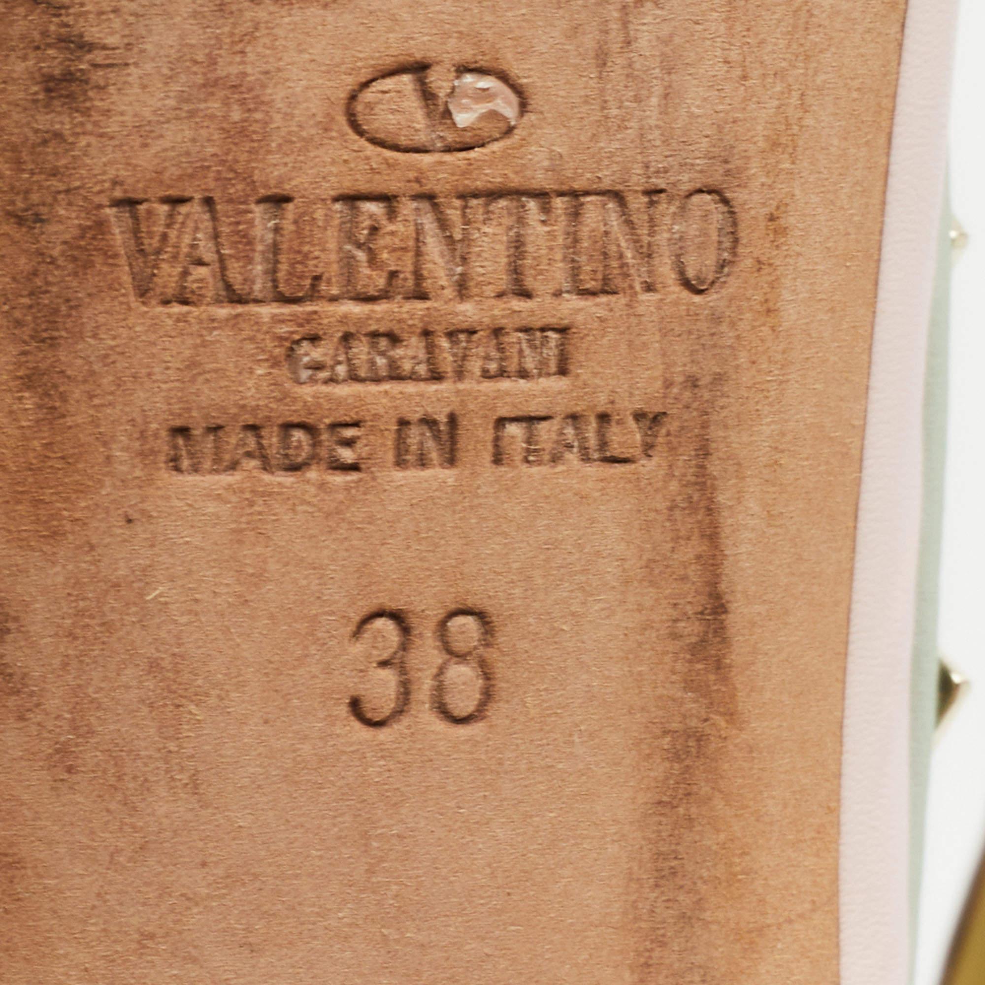 Women's Valentino Multi Color Leather Rockstud Strappy Pumps Size 38