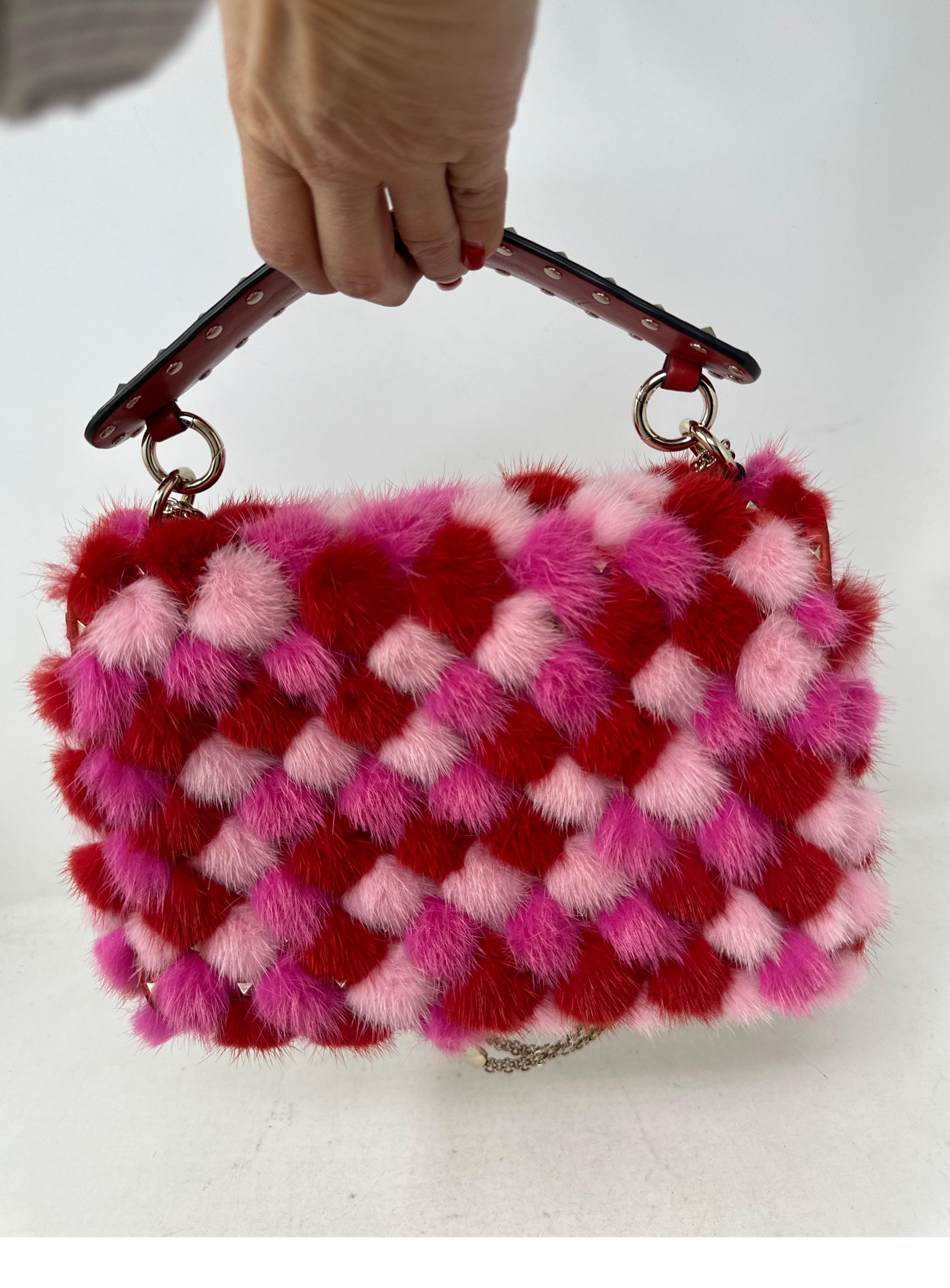 Valentino Multi-color Pink Mink Bag  3