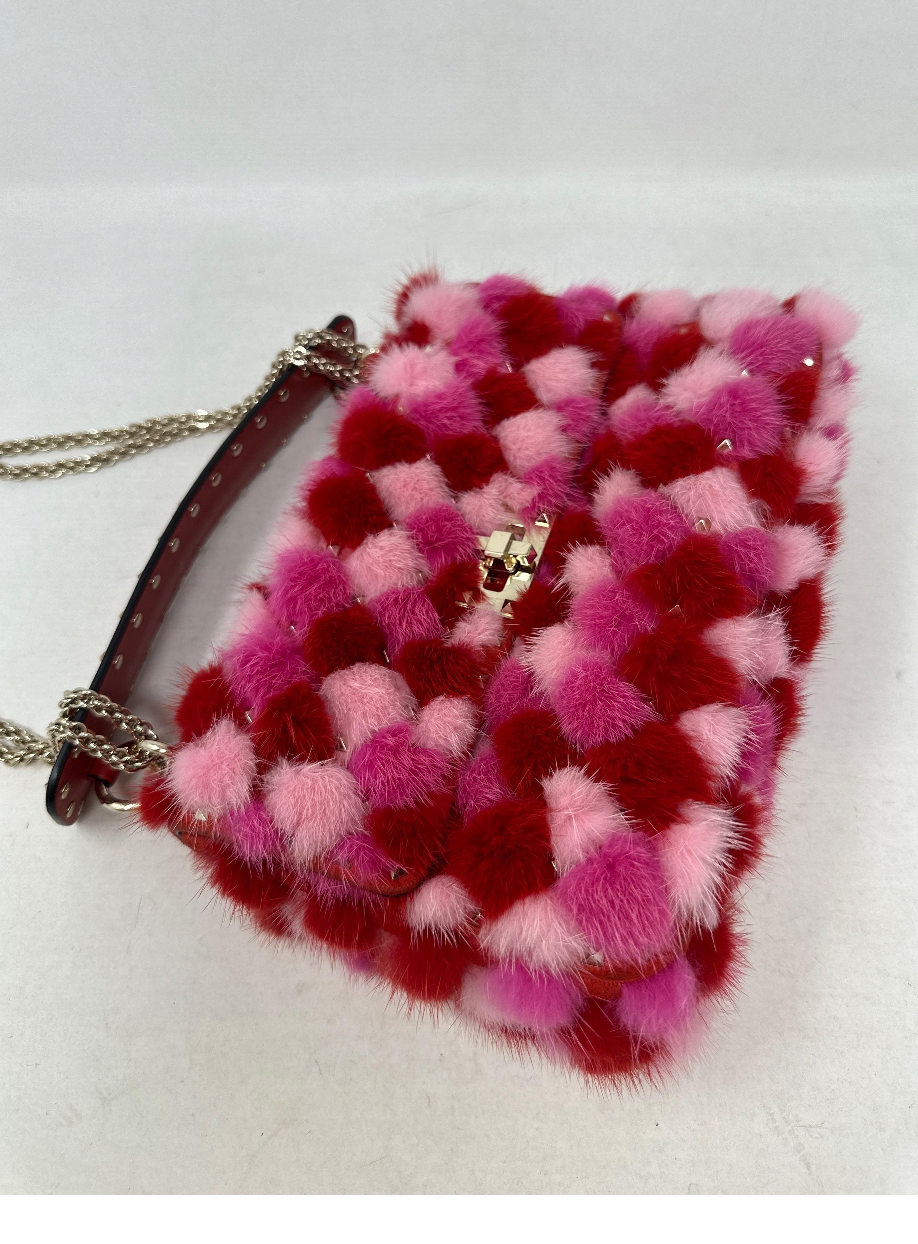 Valentino Multi-color Pink Mink Bag  5