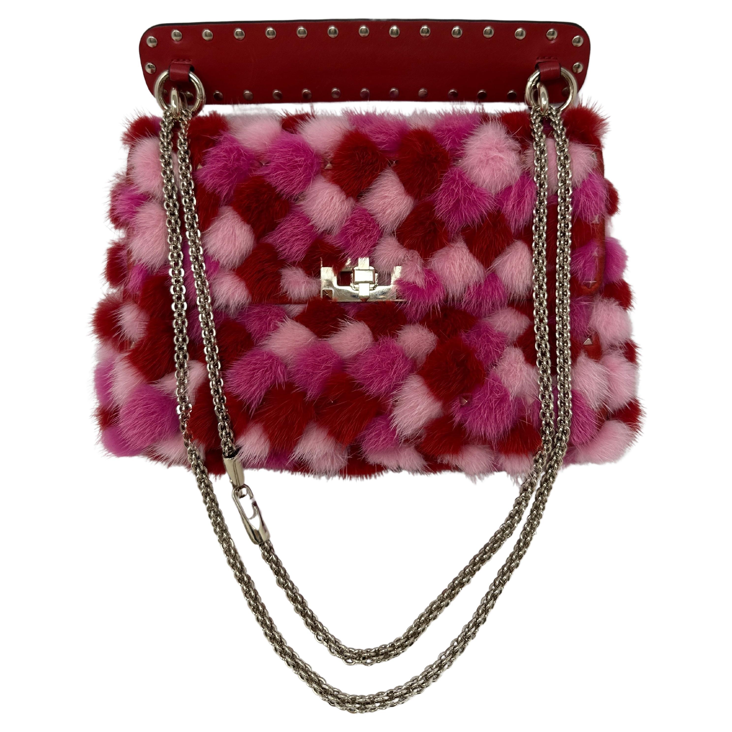 Valentino Multi-color Pink Mink Bag 