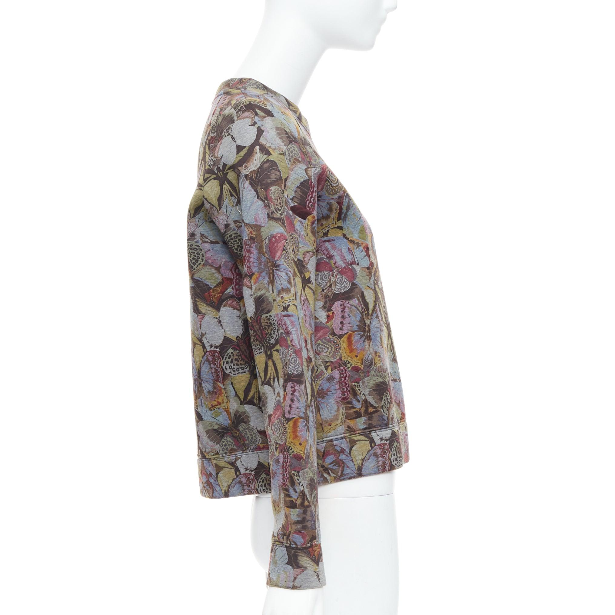Pull-over en néoprène imprimé papillons multicolores VALENTINO M Pour femmes en vente