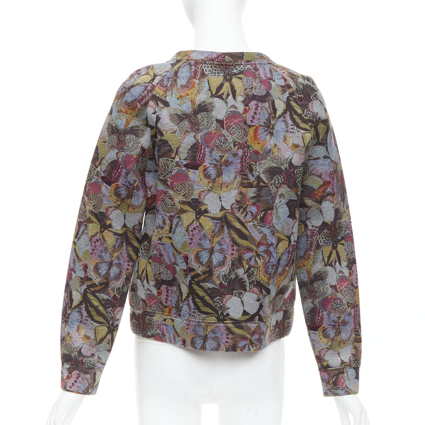 Pull-over en néoprène imprimé papillons multicolores VALENTINO M en vente 1