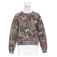 VALENTINO multicolor butterfly print neoprene pullover sweater M