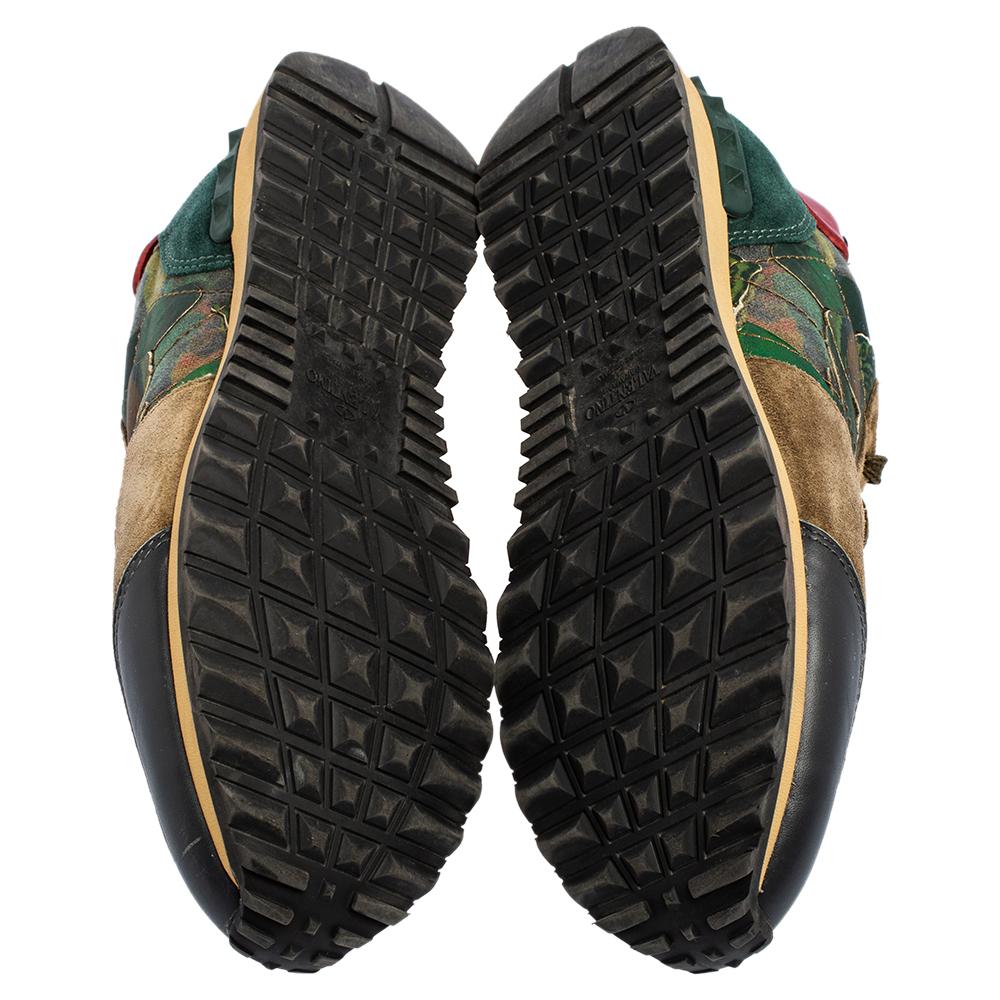 Valentino Multicolor Camo Butterfly Printed Rockrunner Sneakers Size 40 In Good Condition In Dubai, Al Qouz 2
