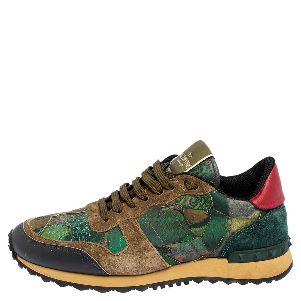 Valentino Multicolor Camo Butterfly Printed Rockrunner Sneakers Size 40 1
