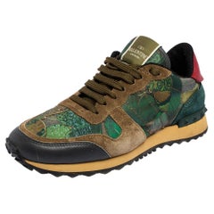 Valentino Multicolor Camo Butterfly Printed Rockrunner Sneakers Size 40