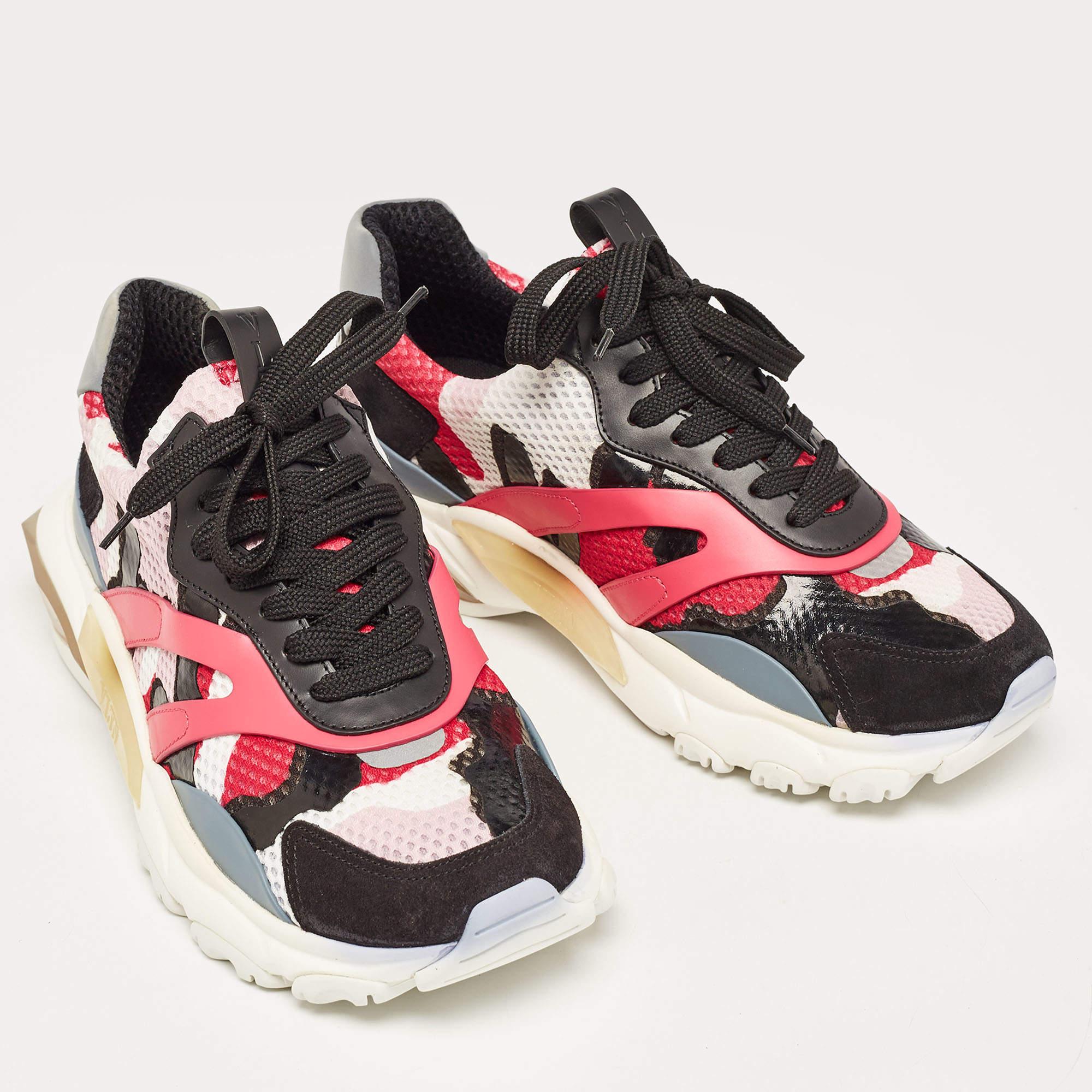 Women's Valentino Multicolor Camouflage Mesh Bounce Sneakers Size 40 For Sale