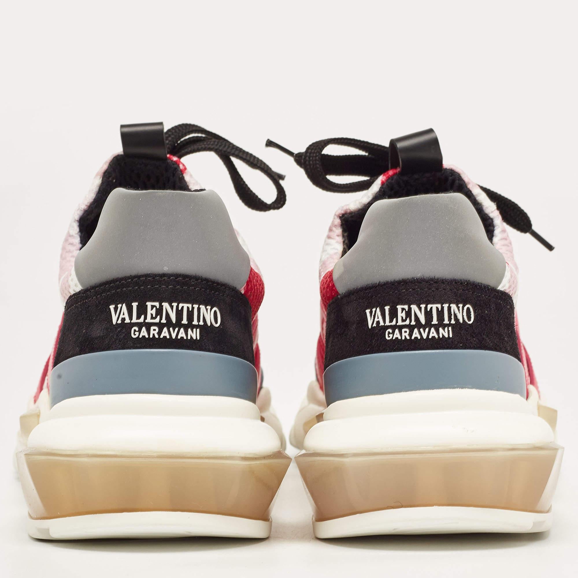 Valentino Multicolor Camouflage Mesh Bounce Sneakers Size 40 For Sale 2