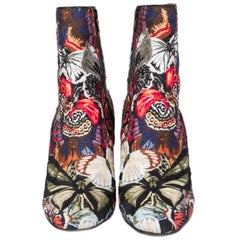 VALENTINO multicolor CAMUBUTTERFLY JACQUARD Ankle Boots Shoes 38.5