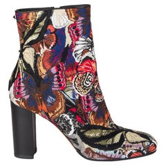 VALENTINO multicolor CAMUBUTTERFLY JACQUARD Ankle Boots Shoes 38.5