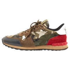 Valentino Multicolor Canvas and Leather Rockrunner Sneakers Size 40