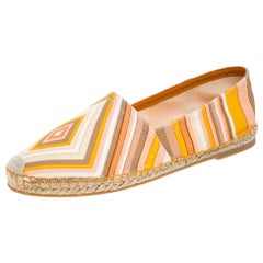 Valentino Multicolor Chevron Print Canvas Espadrilles Size 38