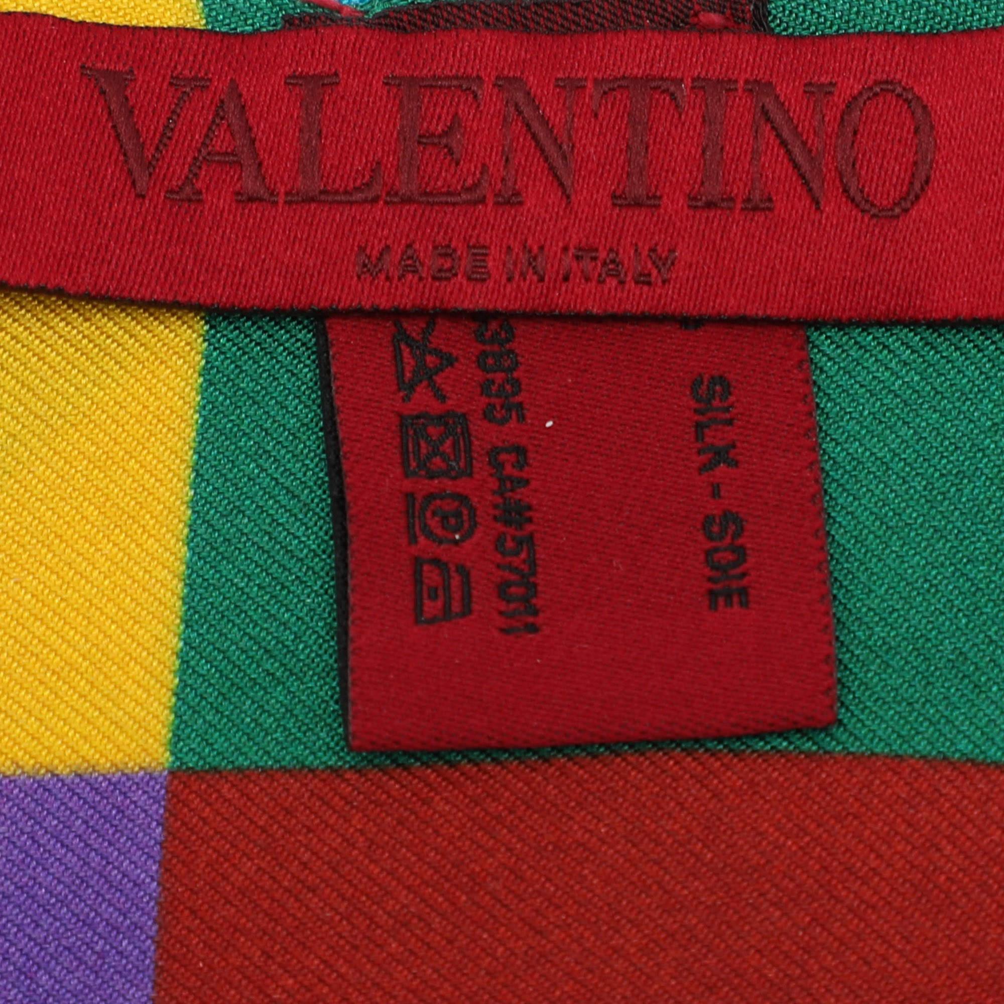 Women's Valentino Multicolor Chevron Printed Silk Bandeau