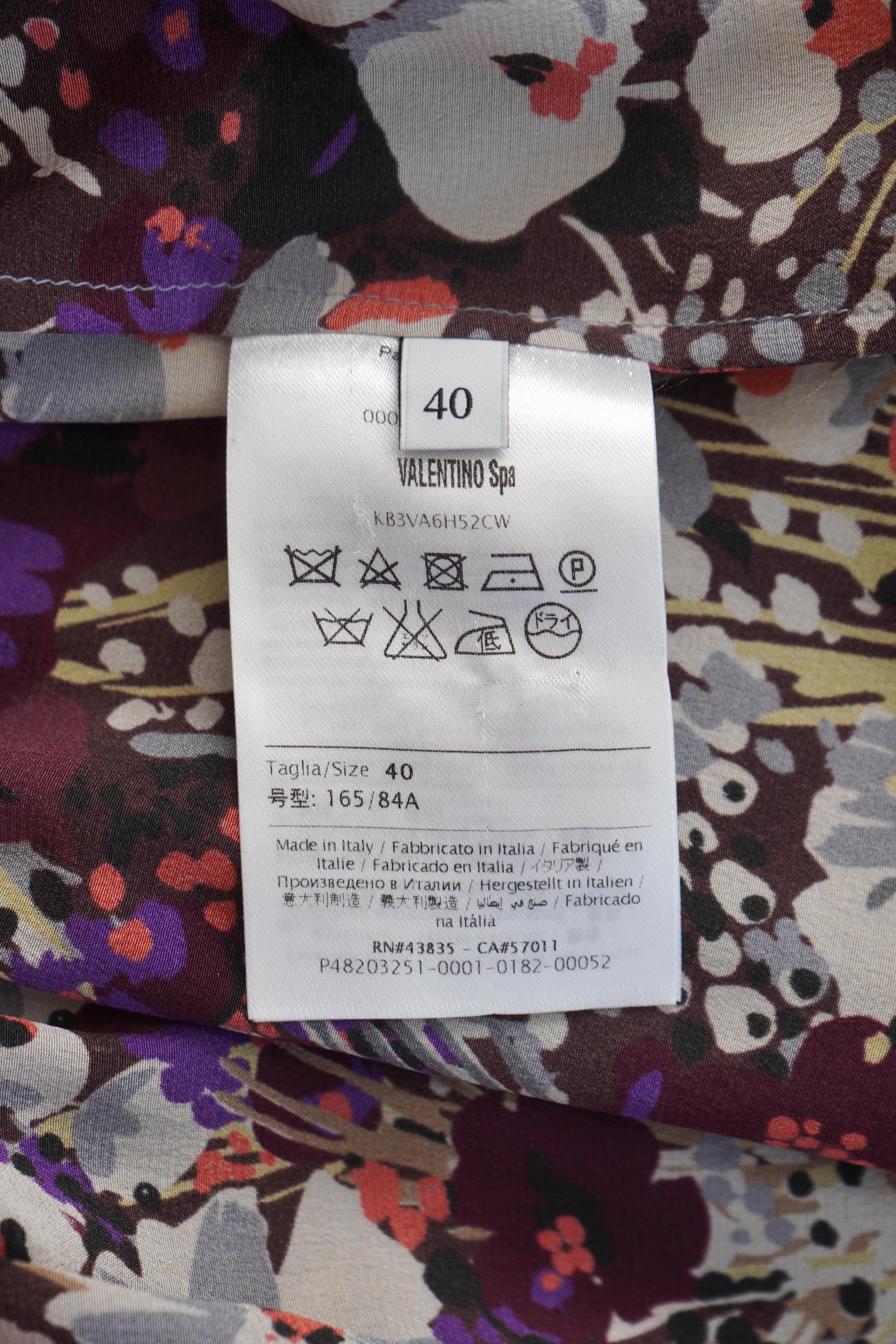 Valentino Multicolor Floral Landscape Silk Cape Mini Dress For Sale 4