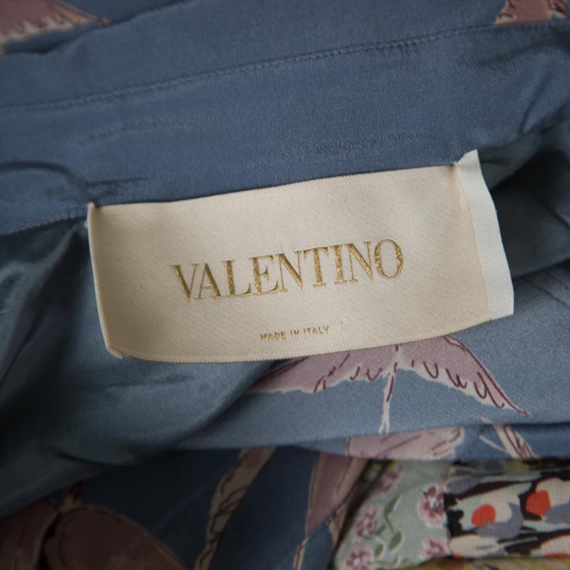 Valentino Multicolor Garden Flora and Fauna Printed Silk Jumpsuit L 3
