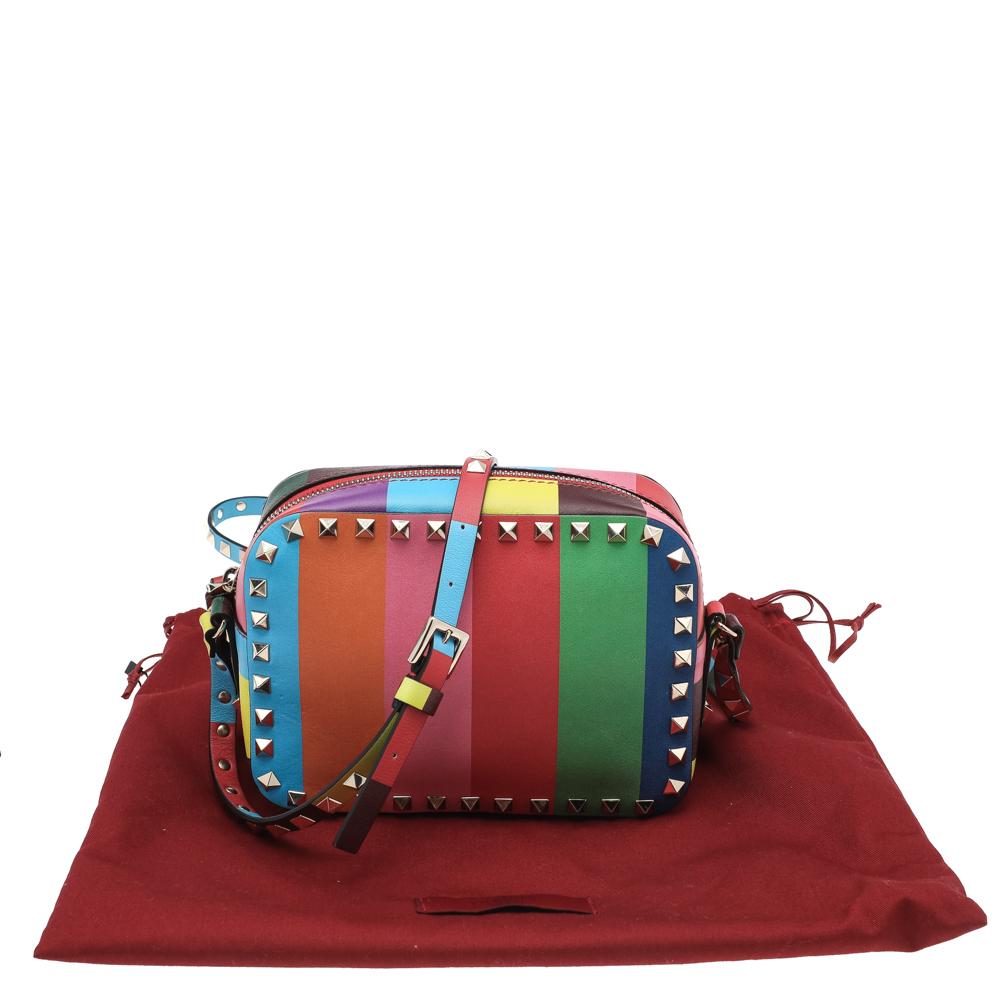 Valentino Multicolor Leather 1973 Rainbow Rockstud Crossbody Bag 3