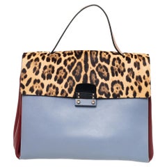 Valentino Multicolor Leather And Calf Hair Glam Lock Top Handle Bag