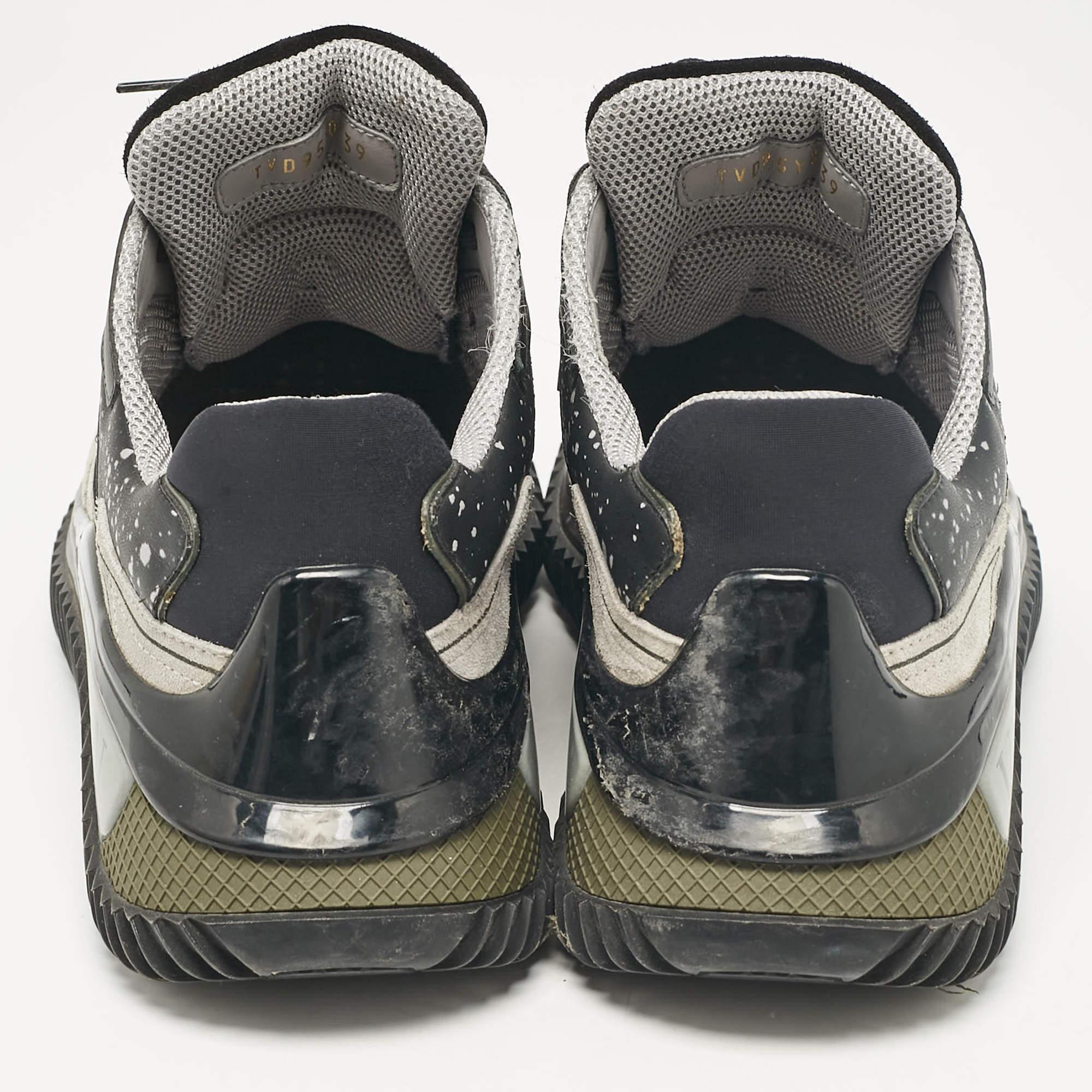 Men's Valentino Multicolor Leather and Neoprene Wade Runner Lace Up Sneakers Size 39 For Sale