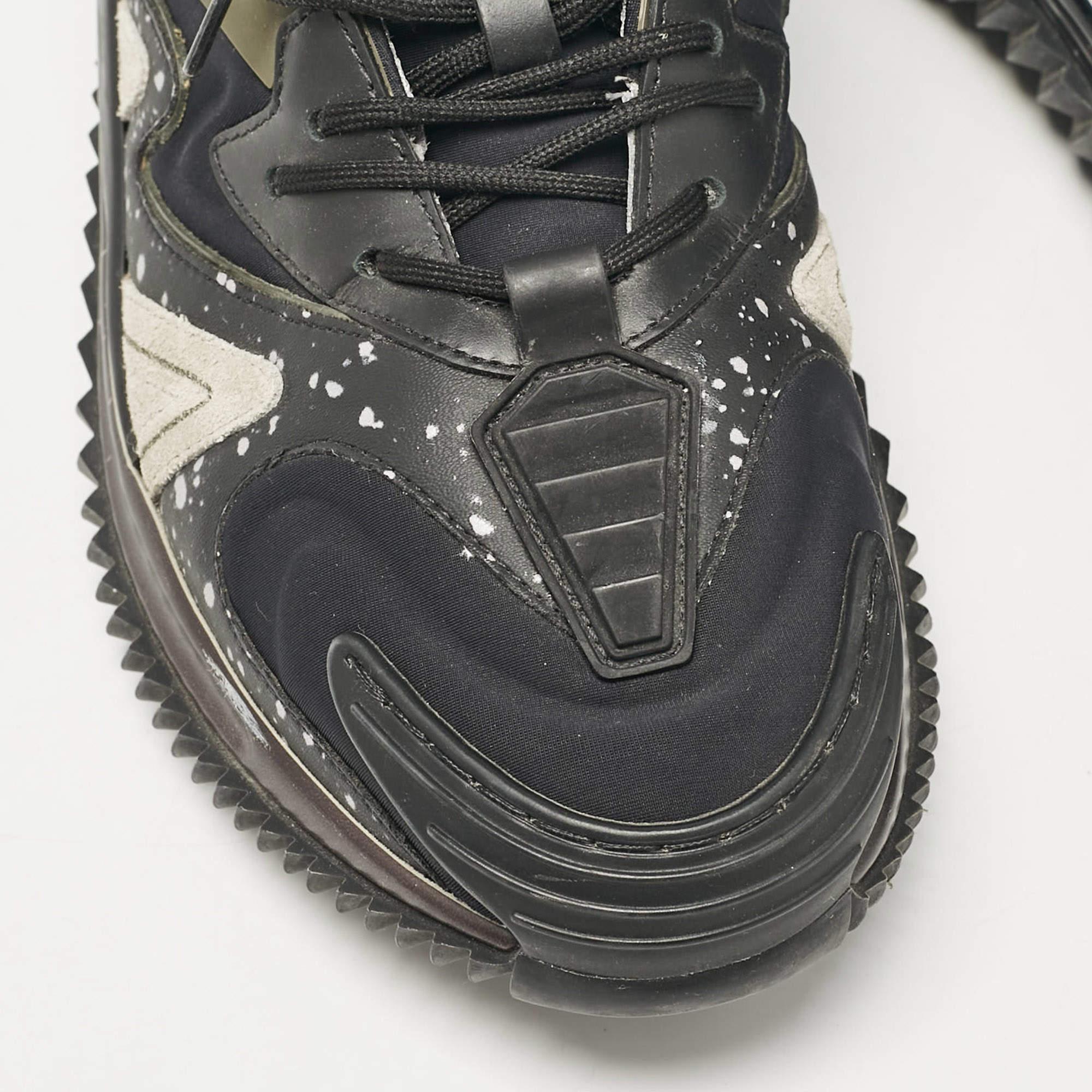 Valentino Multicolor Leather and Neoprene Wade Runner Lace Up Sneakers Size 39 For Sale 3