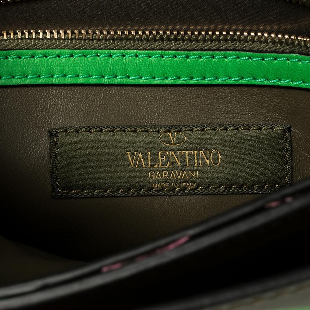 Valentino Multicolor Leather Camouflage Rockstud Wristlet Clutch 2