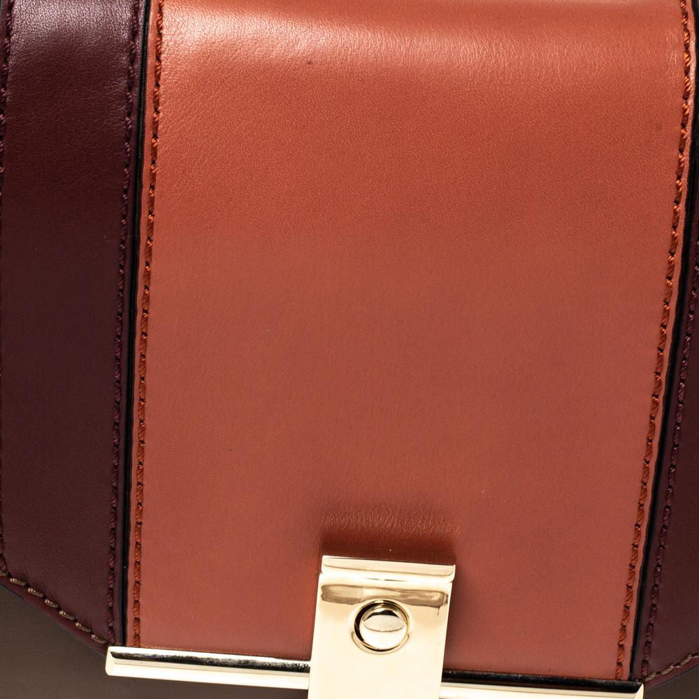 Women's Valentino Multicolor Leather Color Block Metal Flap Shoulder Bag