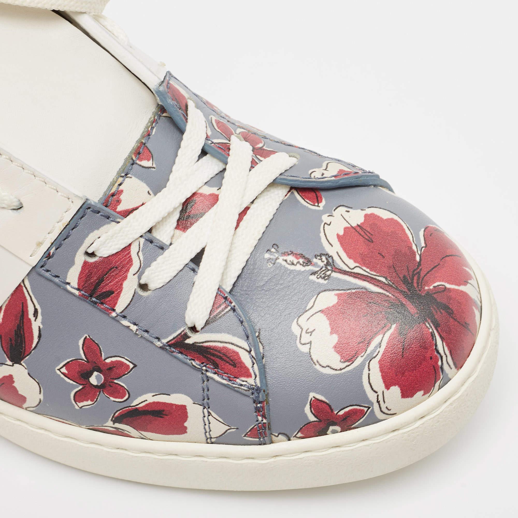 Valentino Multicolor Leather Lace Up Sneakers Size 43 2