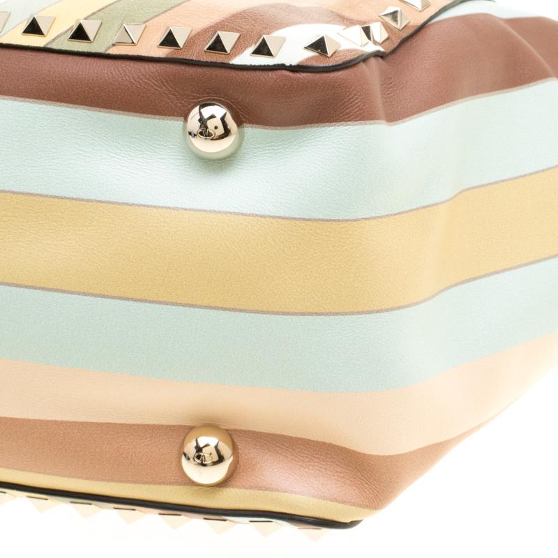 Valentino Multicolor Leather Medium Native Couture 1975 Rockstud Tote 5