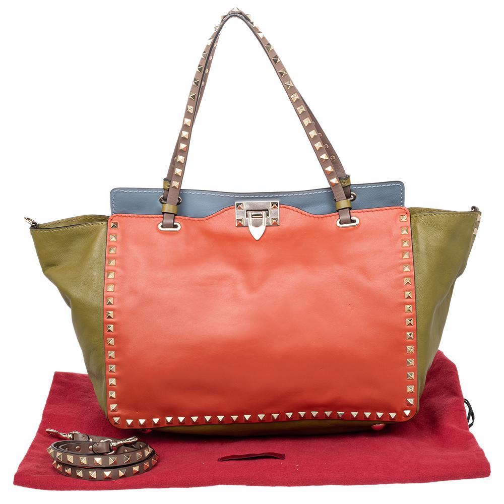 Valentino Tote media Rockstud in pelle multicolore 8