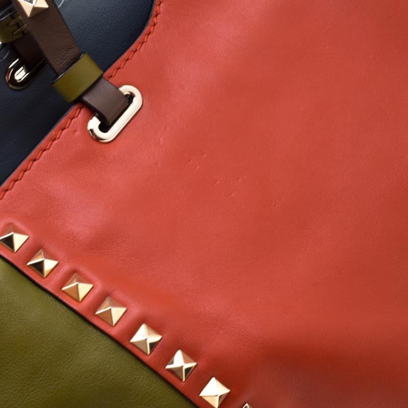 Women's Valentino Multicolor Leather Medium Studded Rockstud Tote