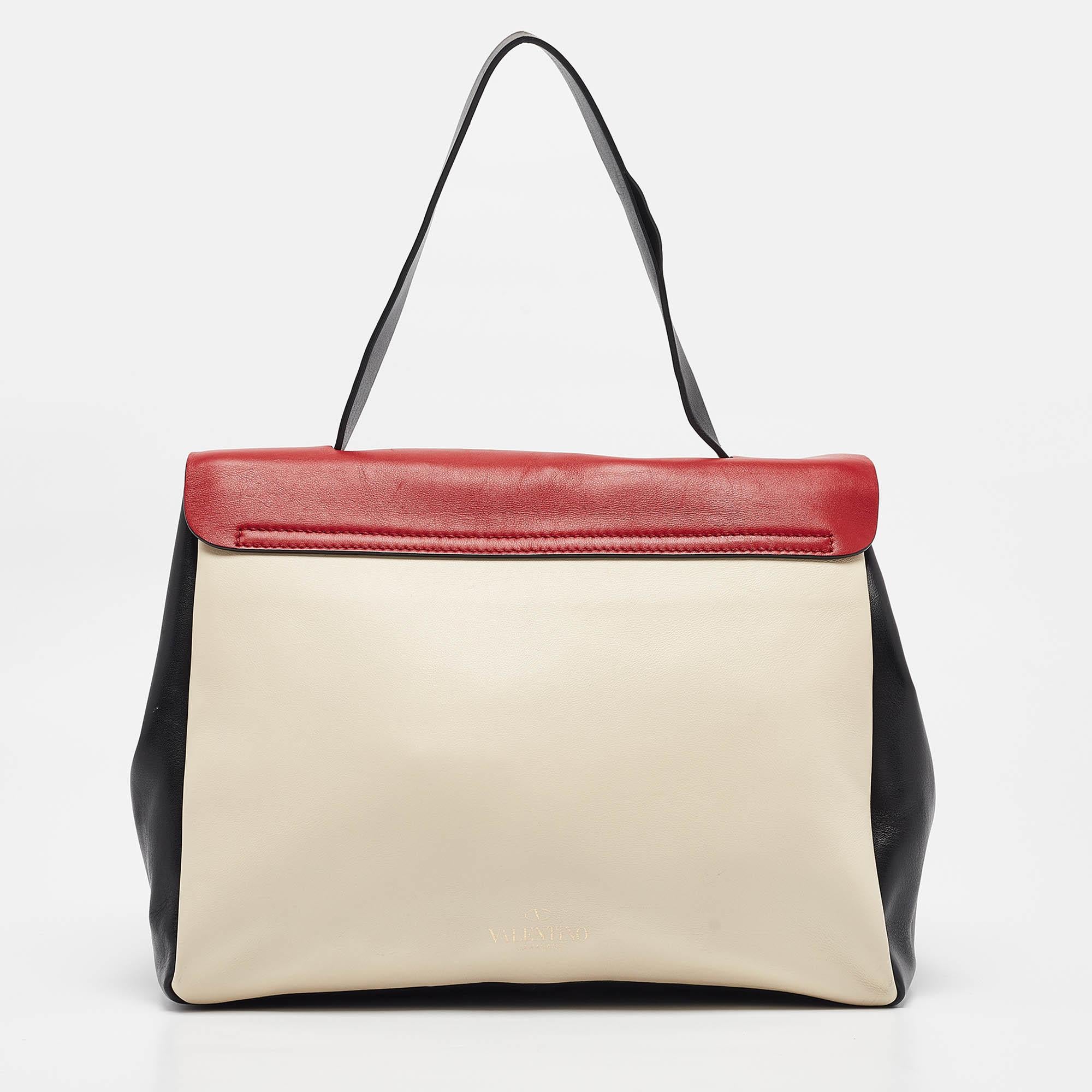 Valentino Multicolor Leather Mime Top Handle Bag In Good Condition In Dubai, Al Qouz 2