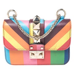 Valentino Multicolor Leather Mini Glam Lock Shoulder Bag