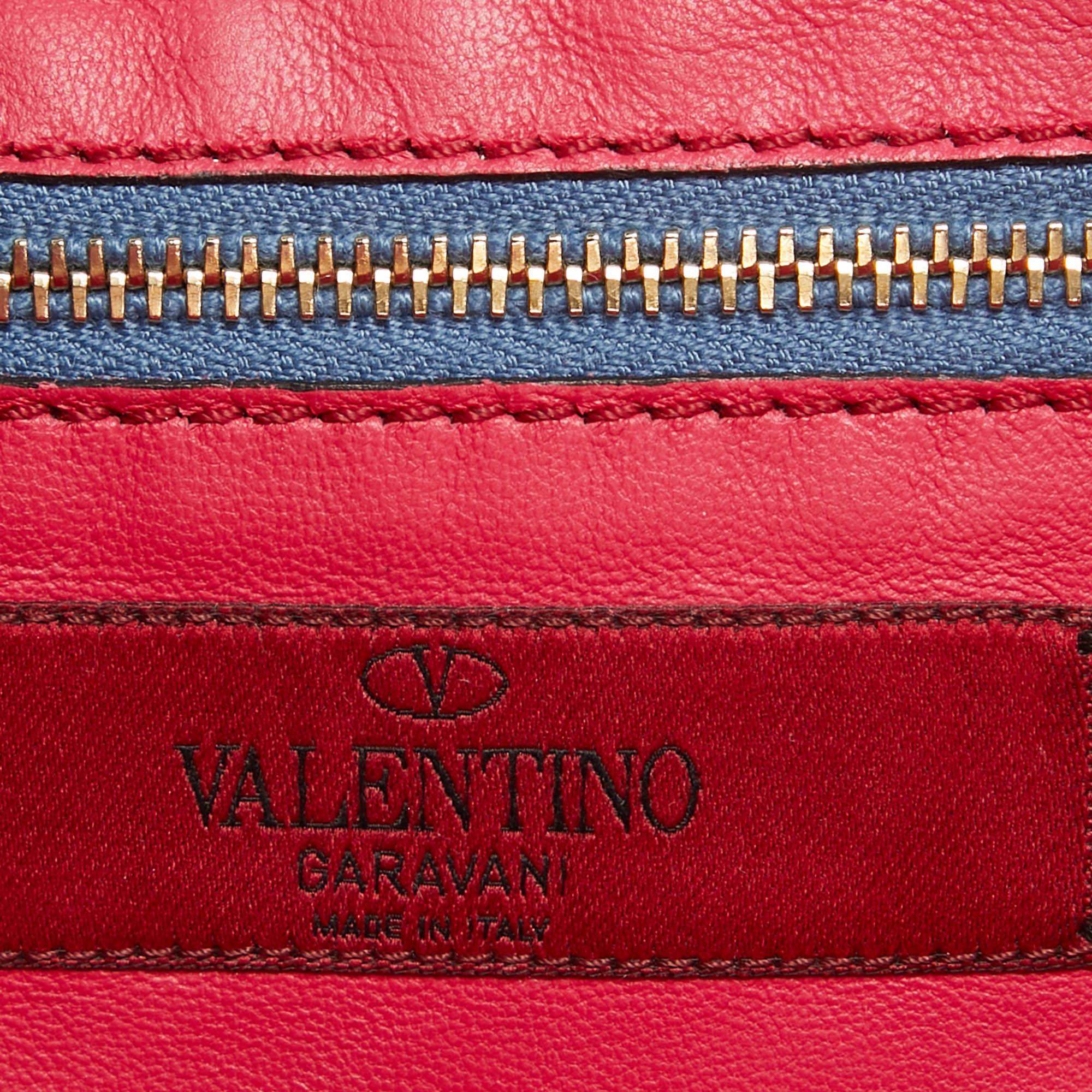 Valentino - Mini sac cabas trapèze en cuir multicolore à clous Rockstud 2