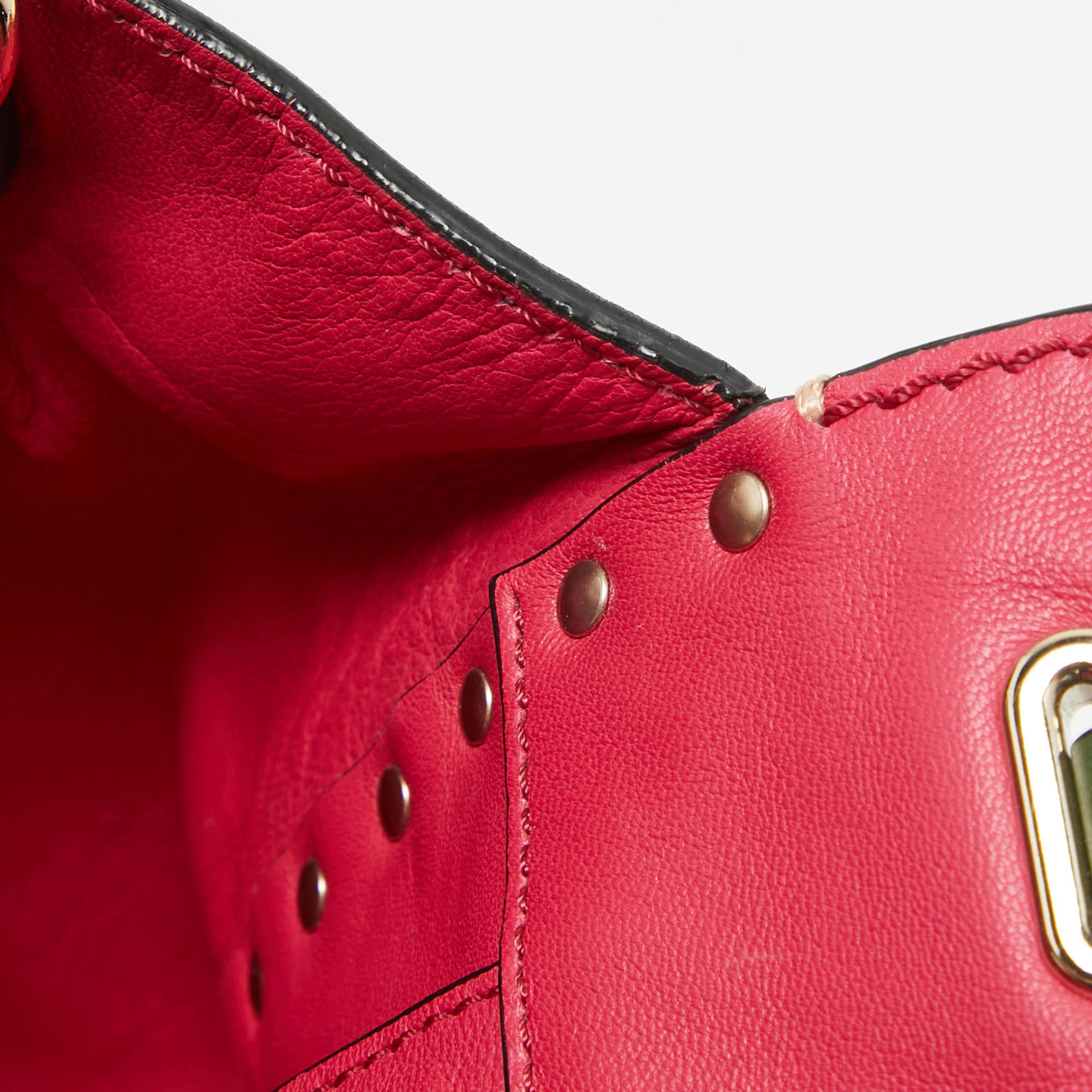 Valentino - Mini sac cabas trapèze en cuir multicolore à clous Rockstud 3