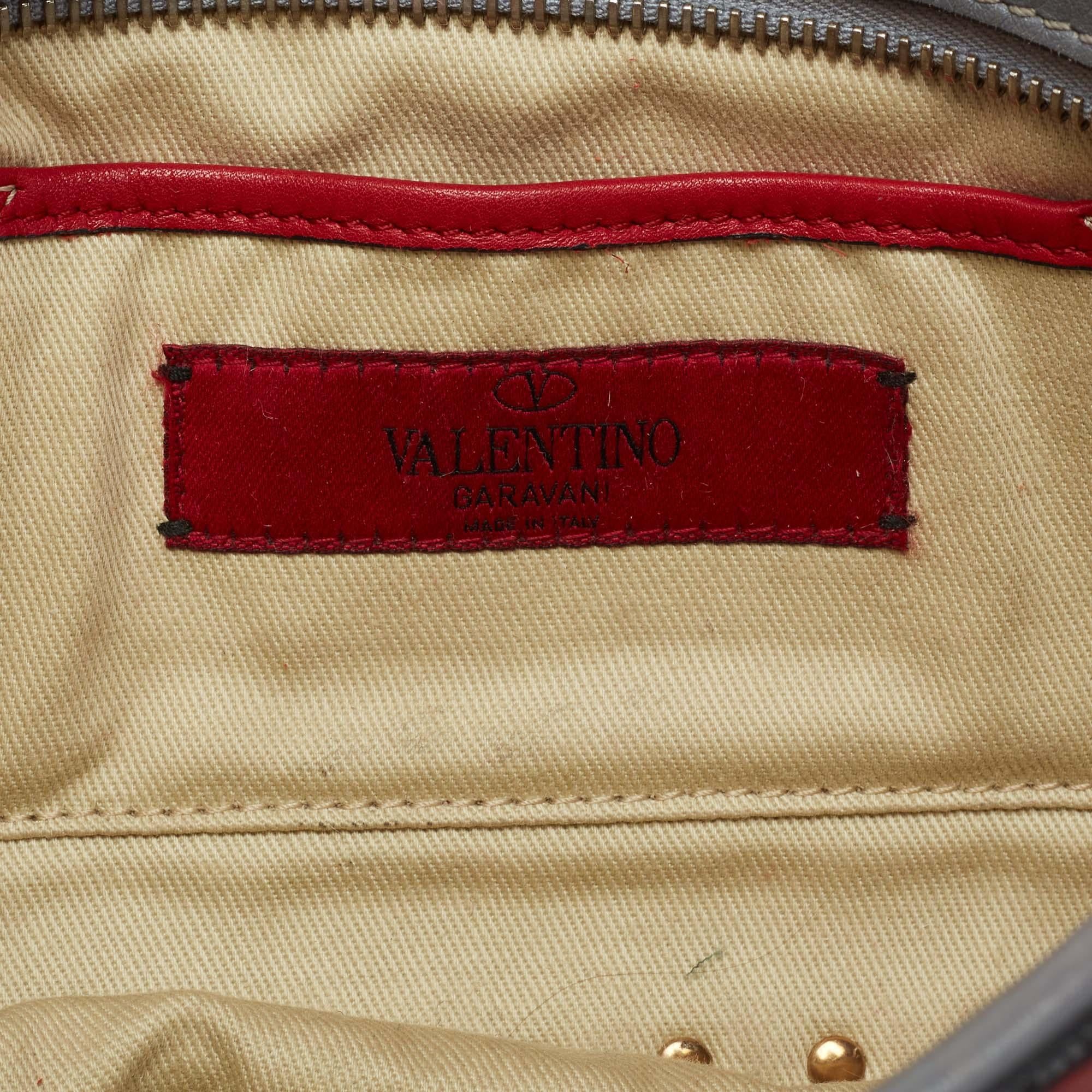 Red Valentino Multicolor Leather Rockstud Camera Crossbody Bag