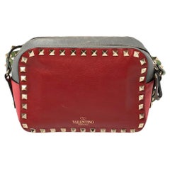 Valentino Multicolor Leather Rockstud Camera Crossbody Bag