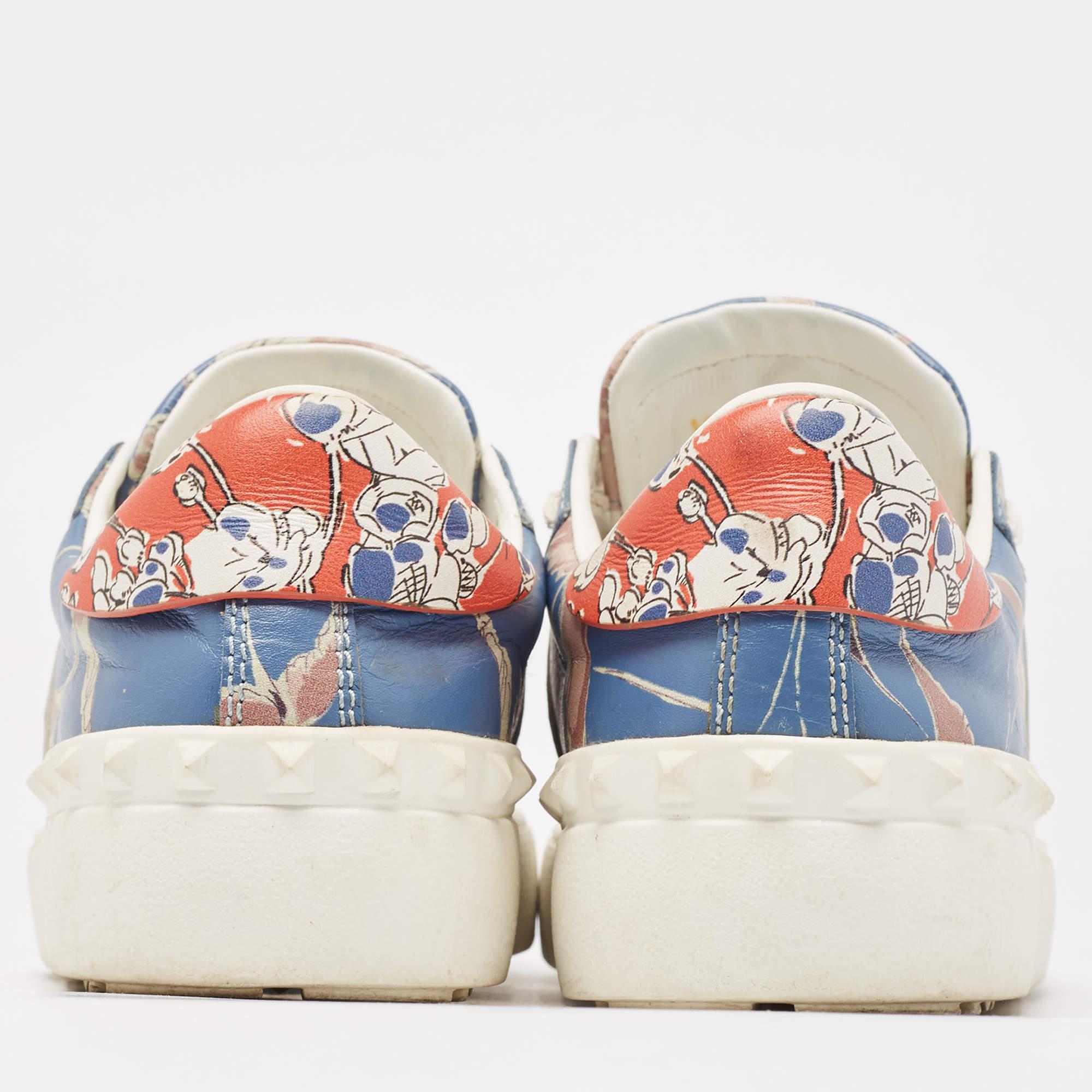 Women's Valentino Multicolor Leather Rockstud Low Top Sneakers Size 36