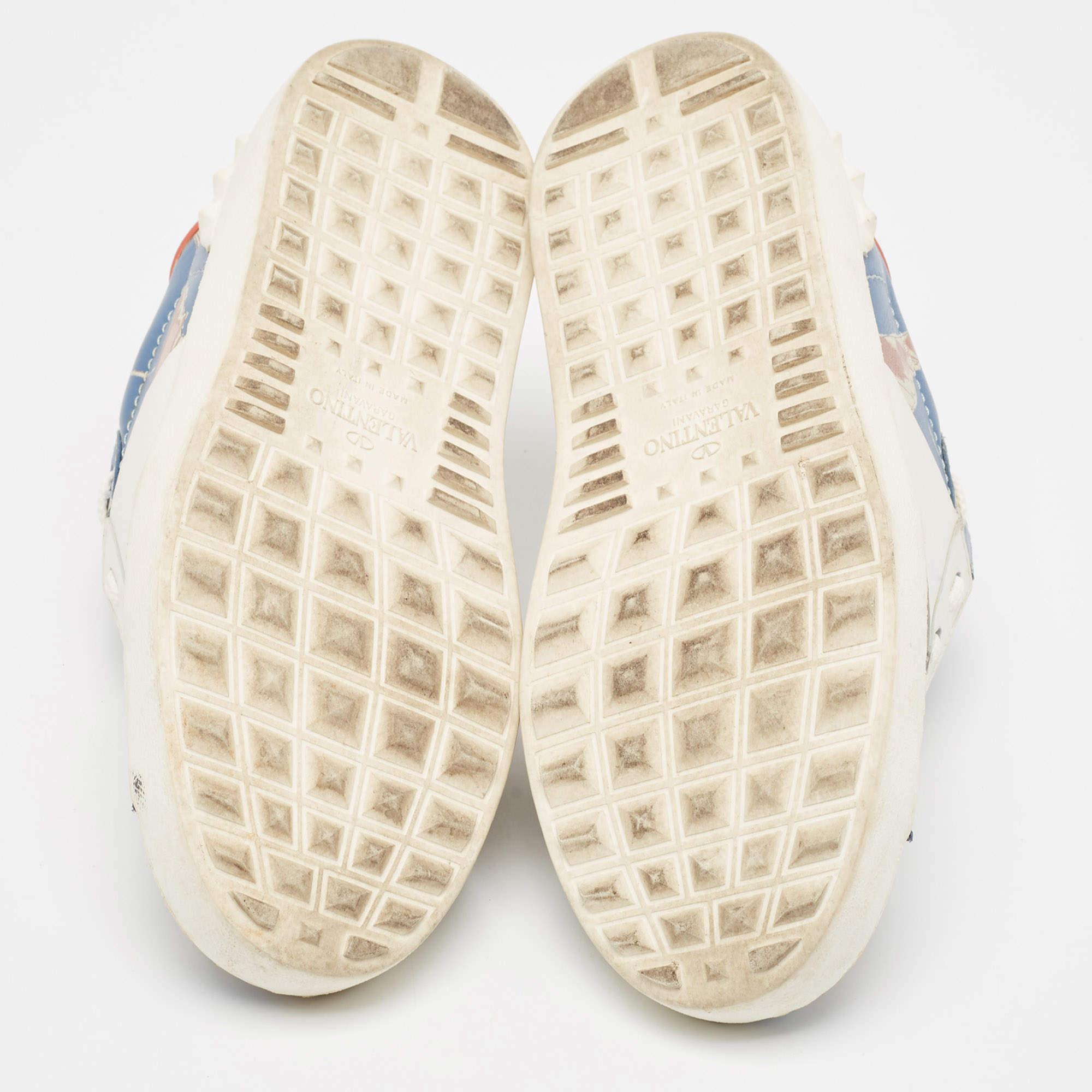 Valentino Multicolor Leather Rockstud Low Top Sneakers Size 36 1