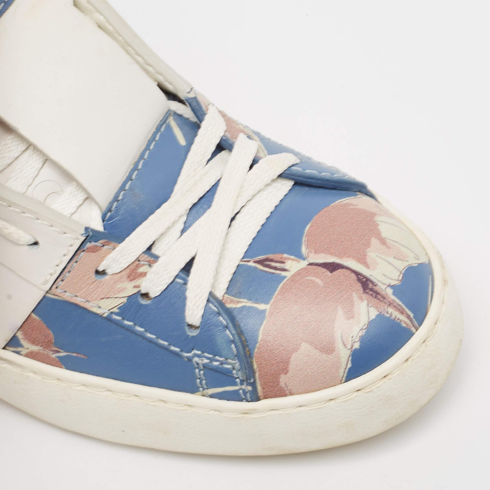 Valentino Multicolor Leather Rockstud Low Top Sneakers Size 36 2