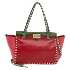 Valentino Multicolor Leder Rockstud Tote