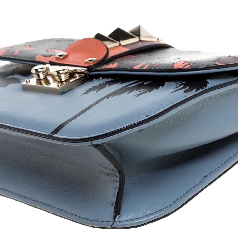 Valentino Multicolor Leather Small Hawaiian Rockstud Glam Lock Flap Bag 1