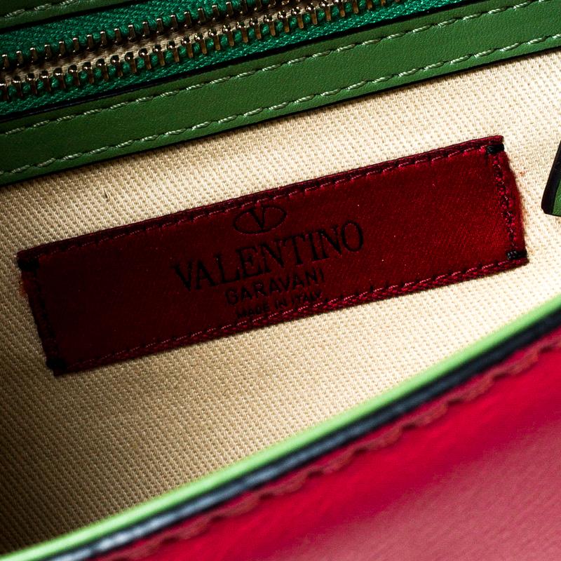 Valentino Multicolor Leather Small Rockstud Glam Lock Flap Bag 5